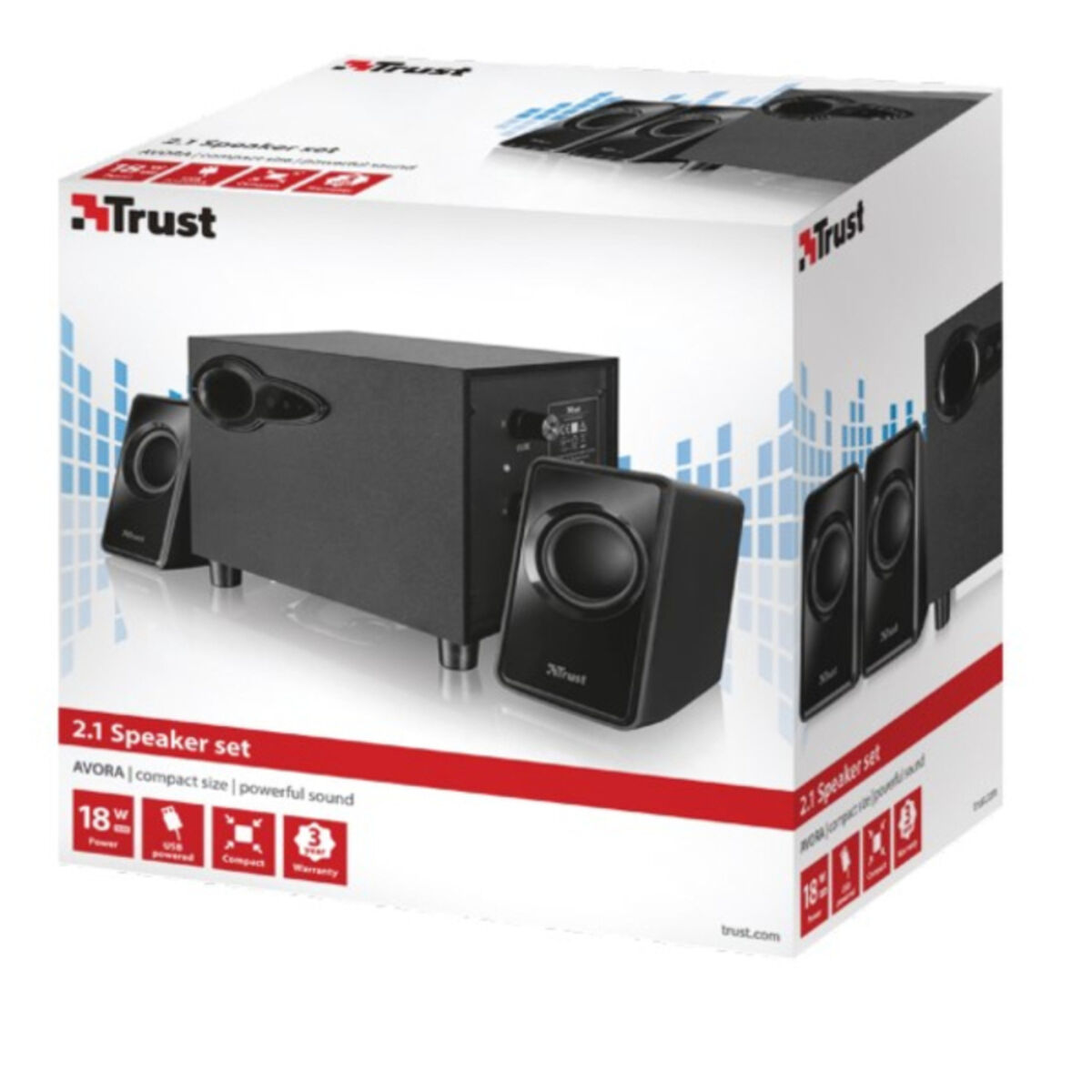 Reproduktory k PC Trust Avora 2.1 Čierna